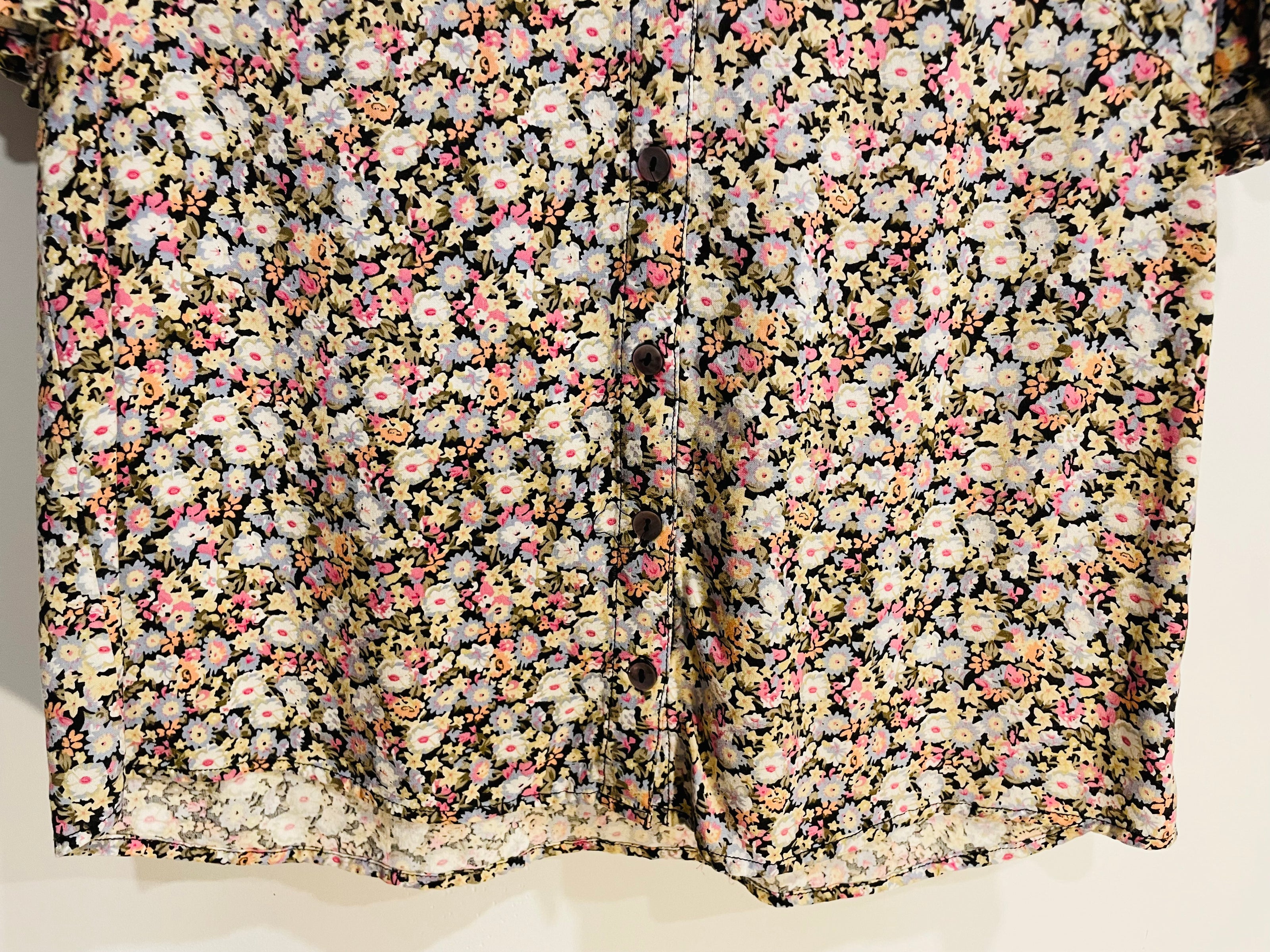 Chemise fleuri, manches courtes à volants / Paper Moon /Taille Medium