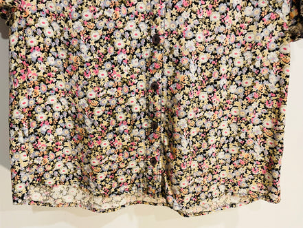 Chemise fleuri, manches courtes à volants / Paper Moon /Taille Medium