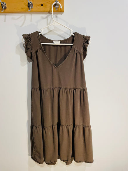 Robe courte Kaki, sans manches / Gentle Fawn / Taille Small