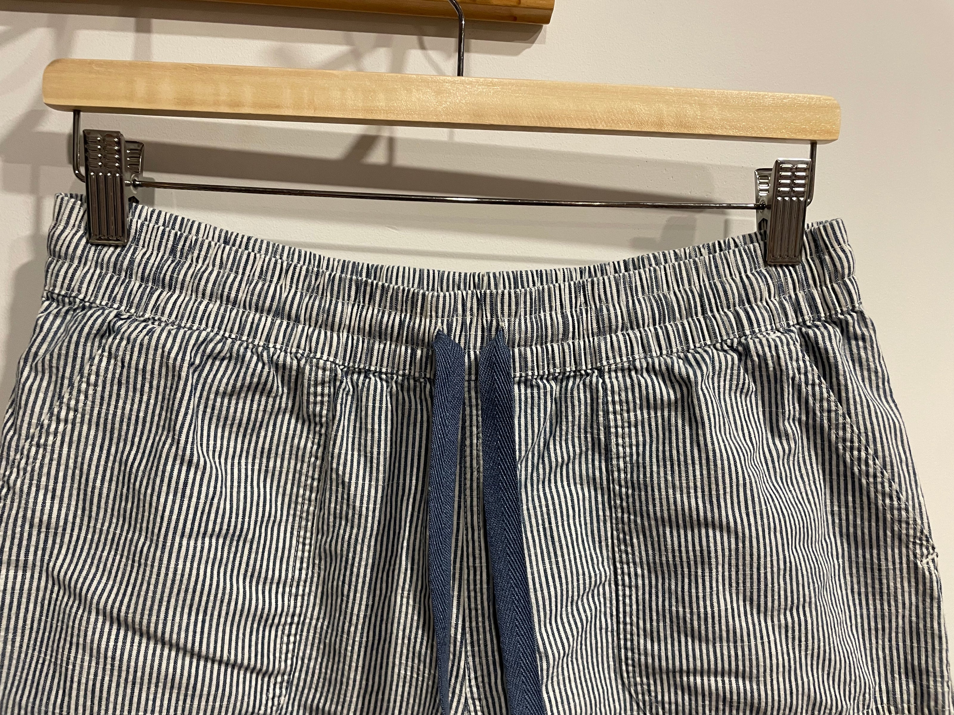 Short rayé bleu vintage taille élastique - Taille 8