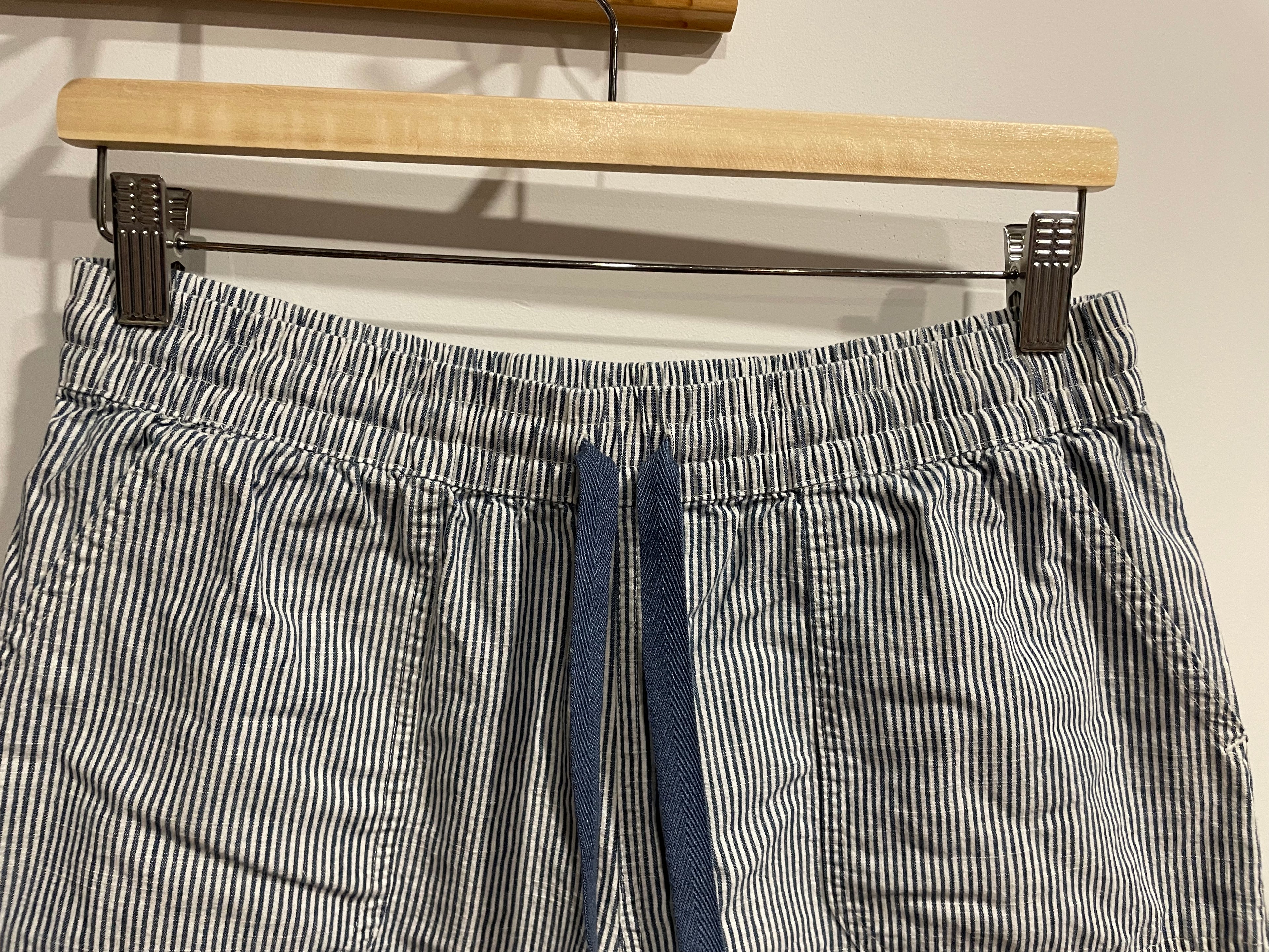 Short rayé bleu vintage taille élastique - Taille 8