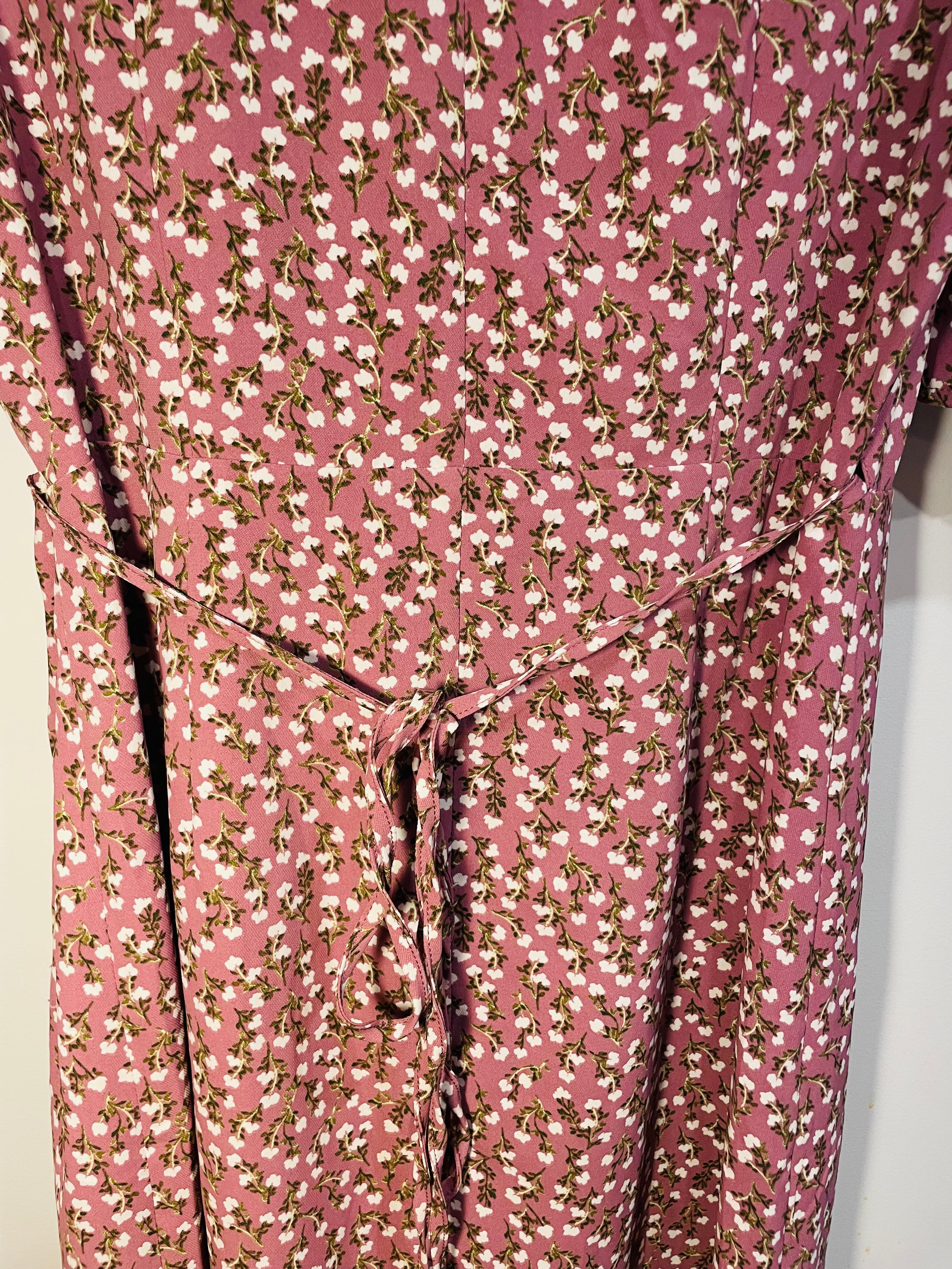 Robe longue rose florale / portefeuille et bouton / Rw&CO /Taille small