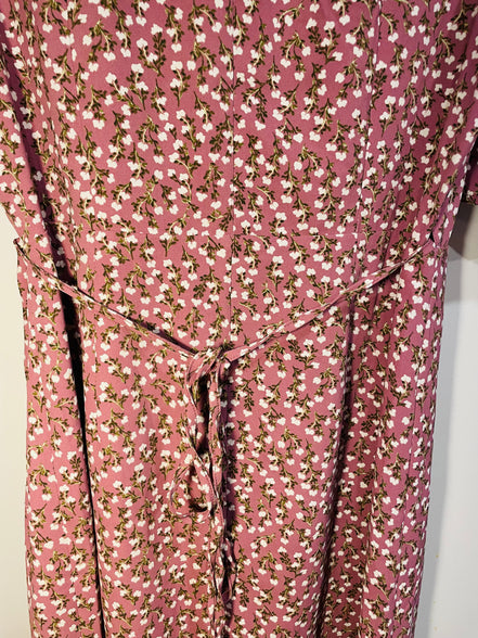 Robe longue rose florale / portefeuille et bouton / Rw&CO /Taille small