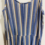 Jumpsuit rayé bleu avec poches et bretelles ajustables- Ananas Banana - taille médium