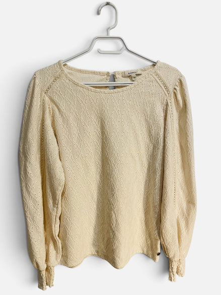 Haut beige manches longues, aspect dentelle/ Garcia / taille médium