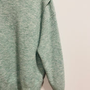 Chandail tricot vert menthe Grace & Mia - coupe oversize - encolure ronde - Taille Medium
