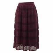 Jupe longue dentelle bourgogne - Faith and Joy - Taille small