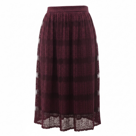 Jupe longue dentelle bourgogne - Faith and Joy - Taille small