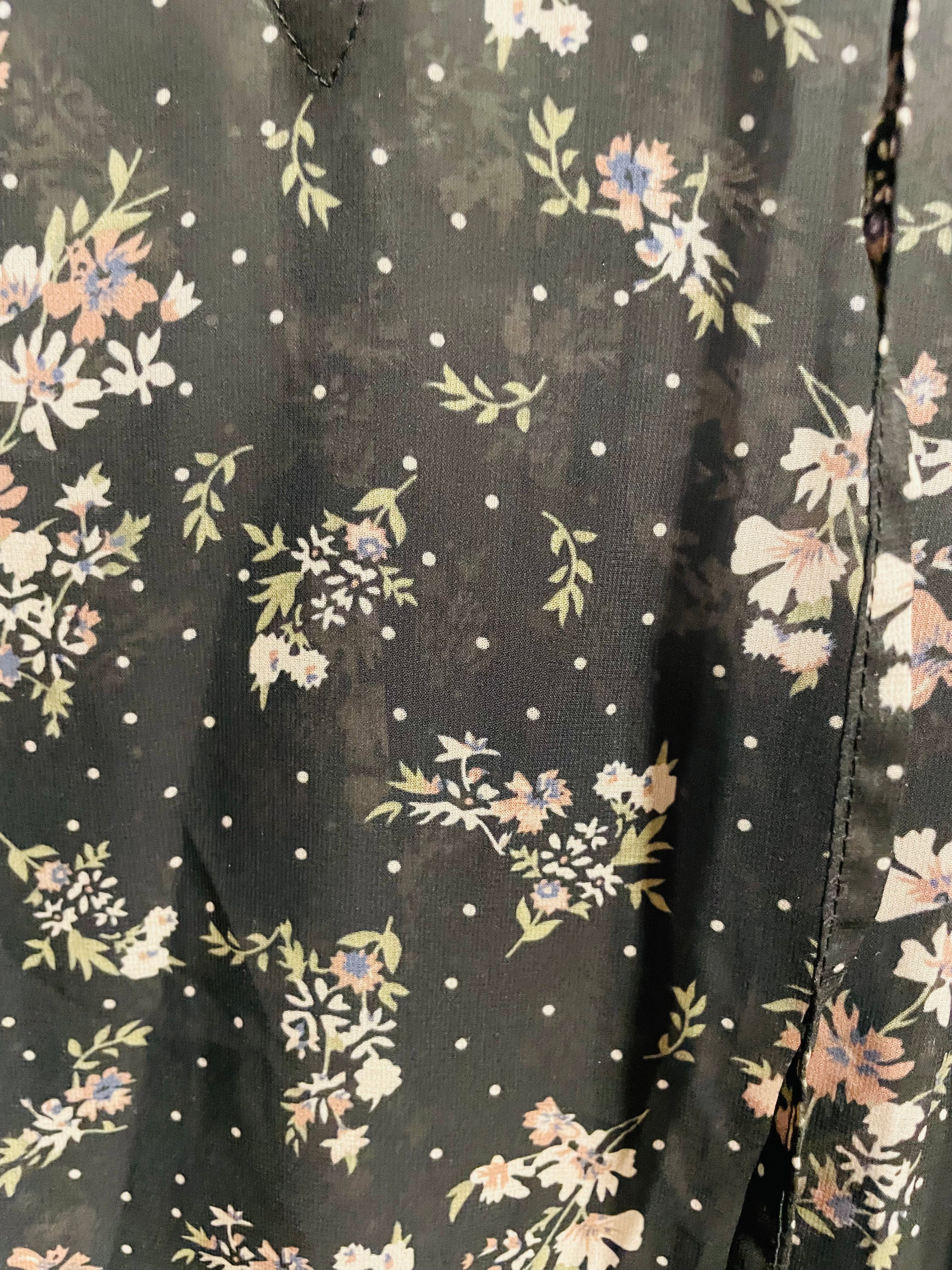 Blouse légère motif floral et manches longues - Paper Moon - taille médium
