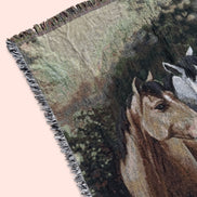 Couverture tissée / chevaux