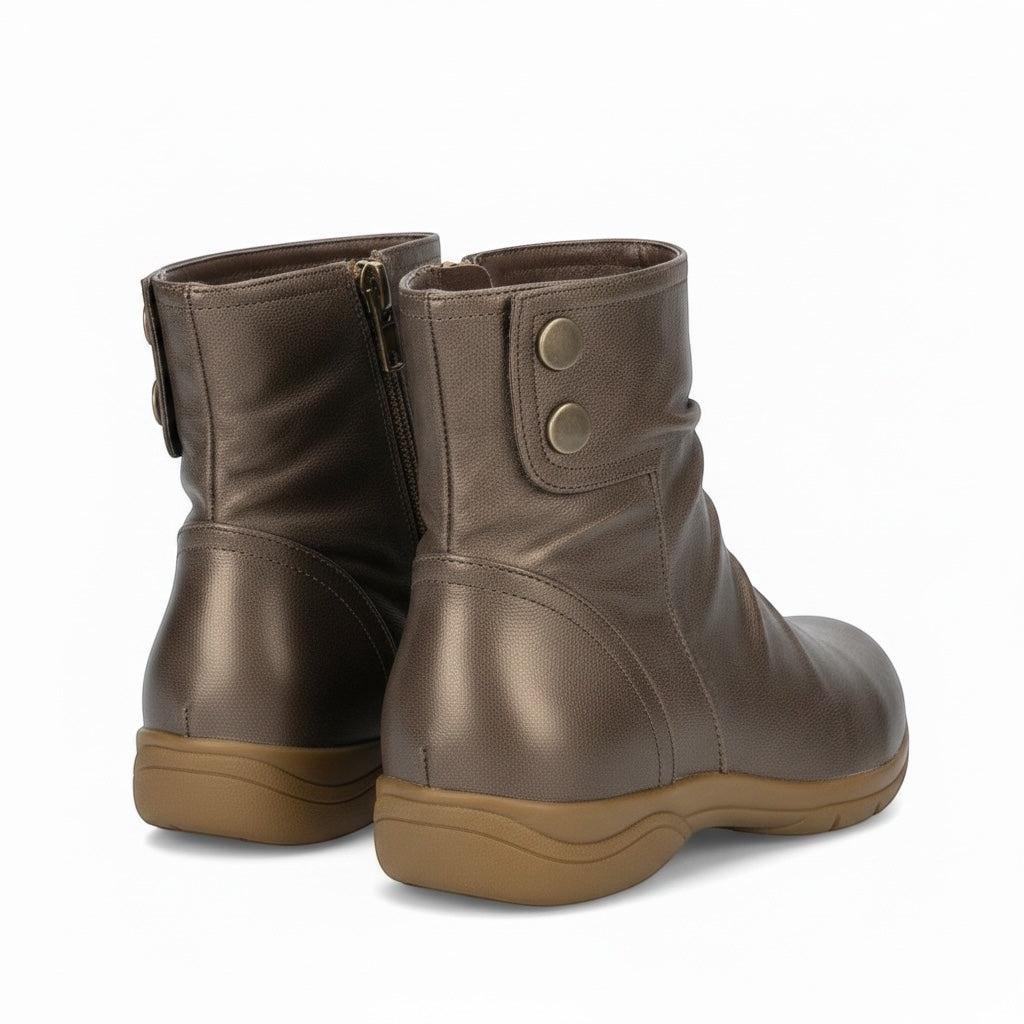 Bottes courtes cuir brun / Perfecto / taille 7 femme