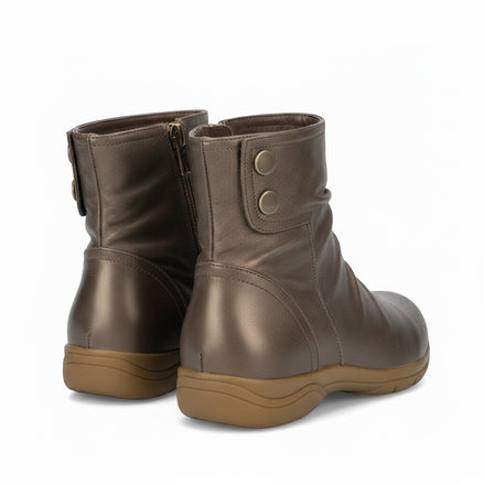 Bottes courtes cuir brun / Perfecto / taille 7 femme