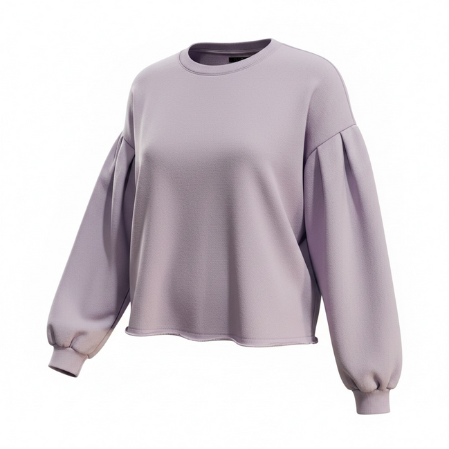 Haut mauve manches longues bouffantes / Revamped / taille Small