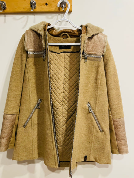 Veste pour femme fourrure et laine vintage - RUDSAK - taille petit