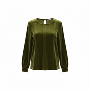 Chandail velours vert manches longues - Taille large