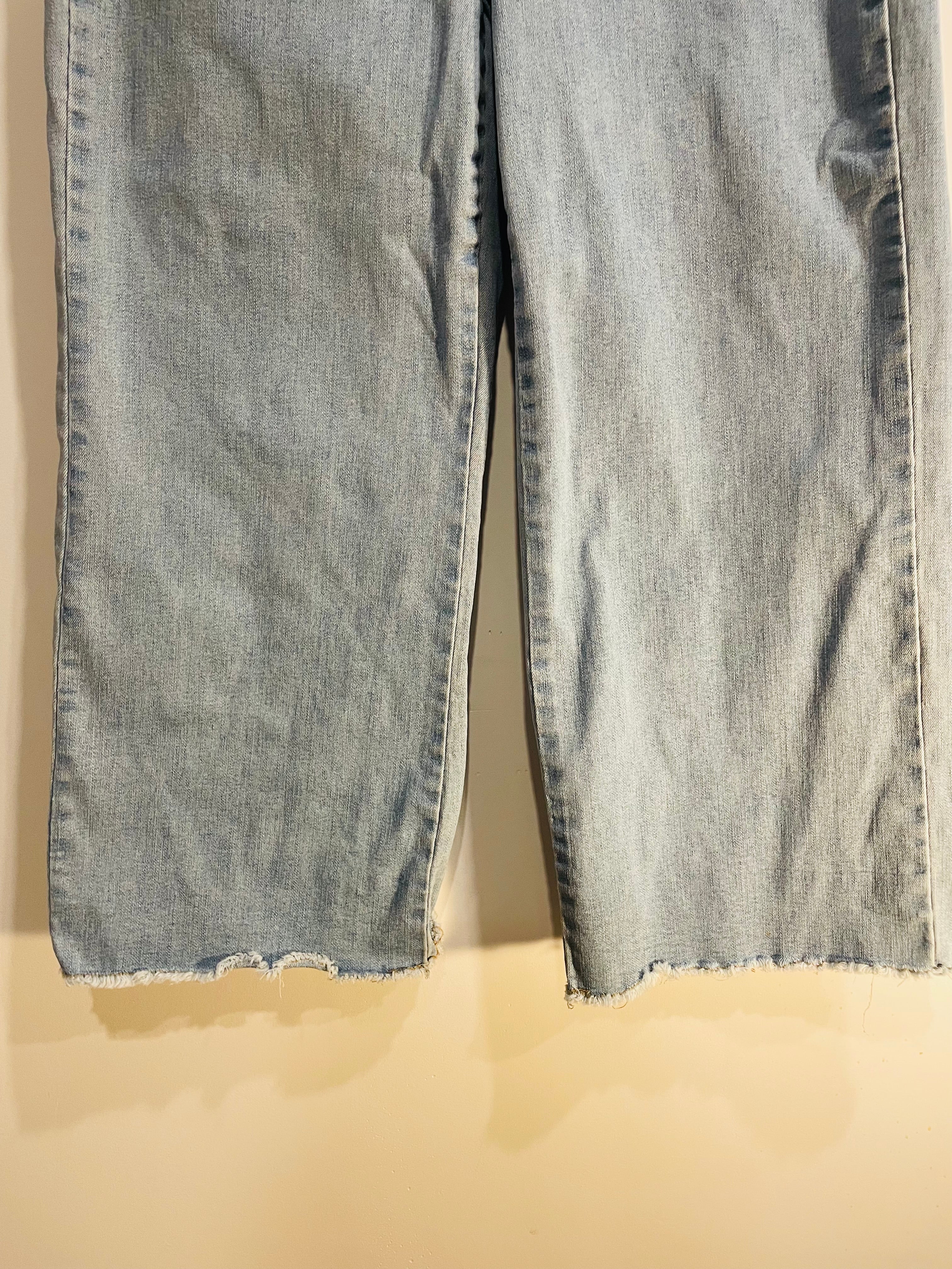 Jeans jambe large, bas effiloché / San Francisco / Taille 7