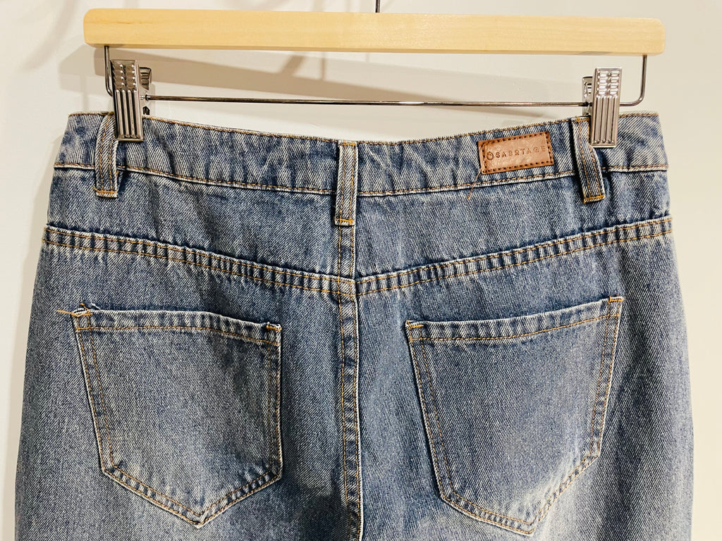 Jeans taille mi-haute, jambe large / Sabotage / Taille 5