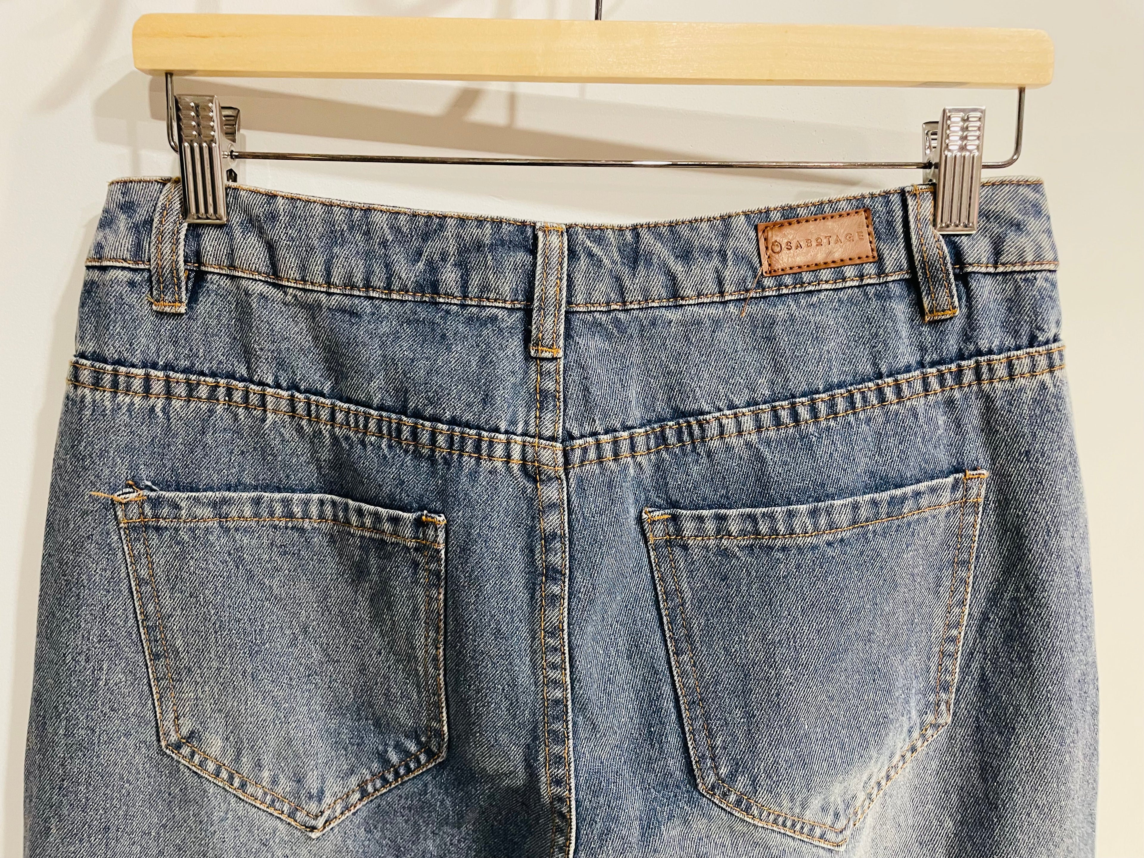 Jeans taille mi-haute, jambe large / Sabotage / Taille 5