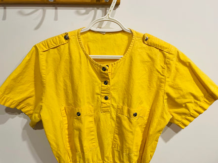 Robe longue jaune vintage - Taille medium