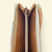Petite sacoche beige avec broderies / MMS