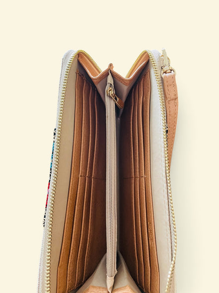 Petite sacoche beige avec broderies / MMS