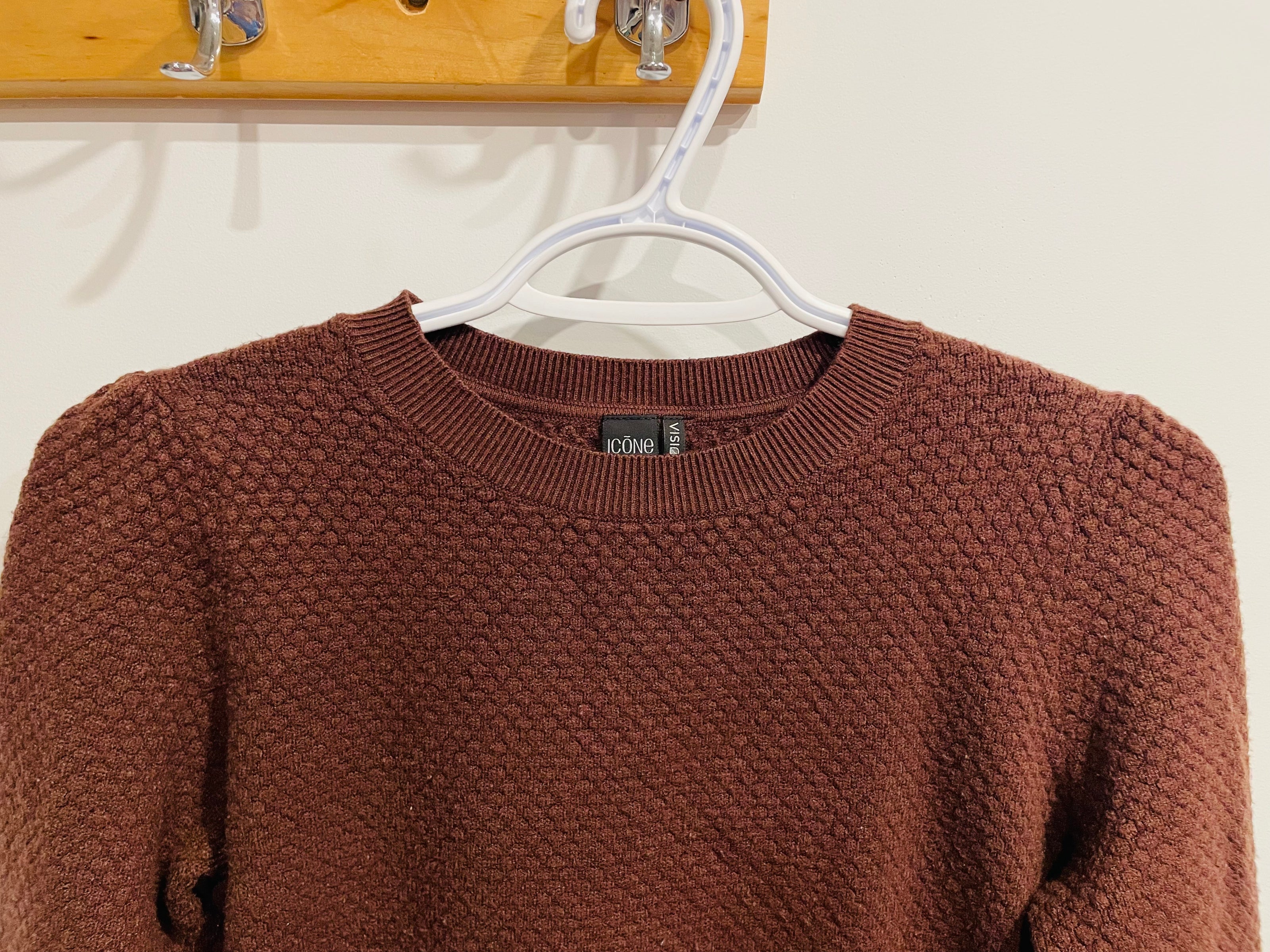 Haut manches longues tricot brun - Icõne par Simons - Taille médium