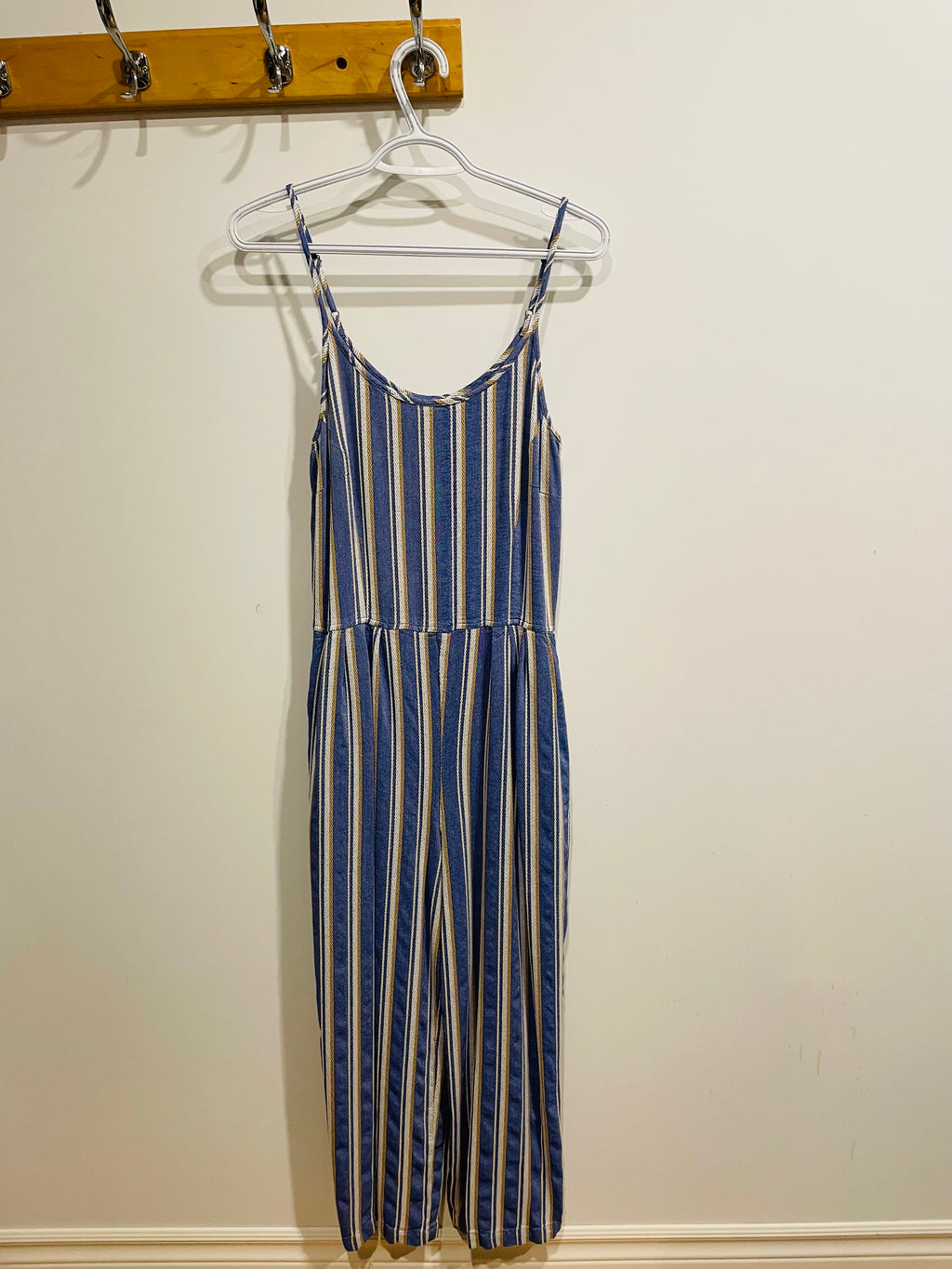 Jumpsuit rayé bleu avec poches et bretelles ajustables- Ananas Banana - taille médium