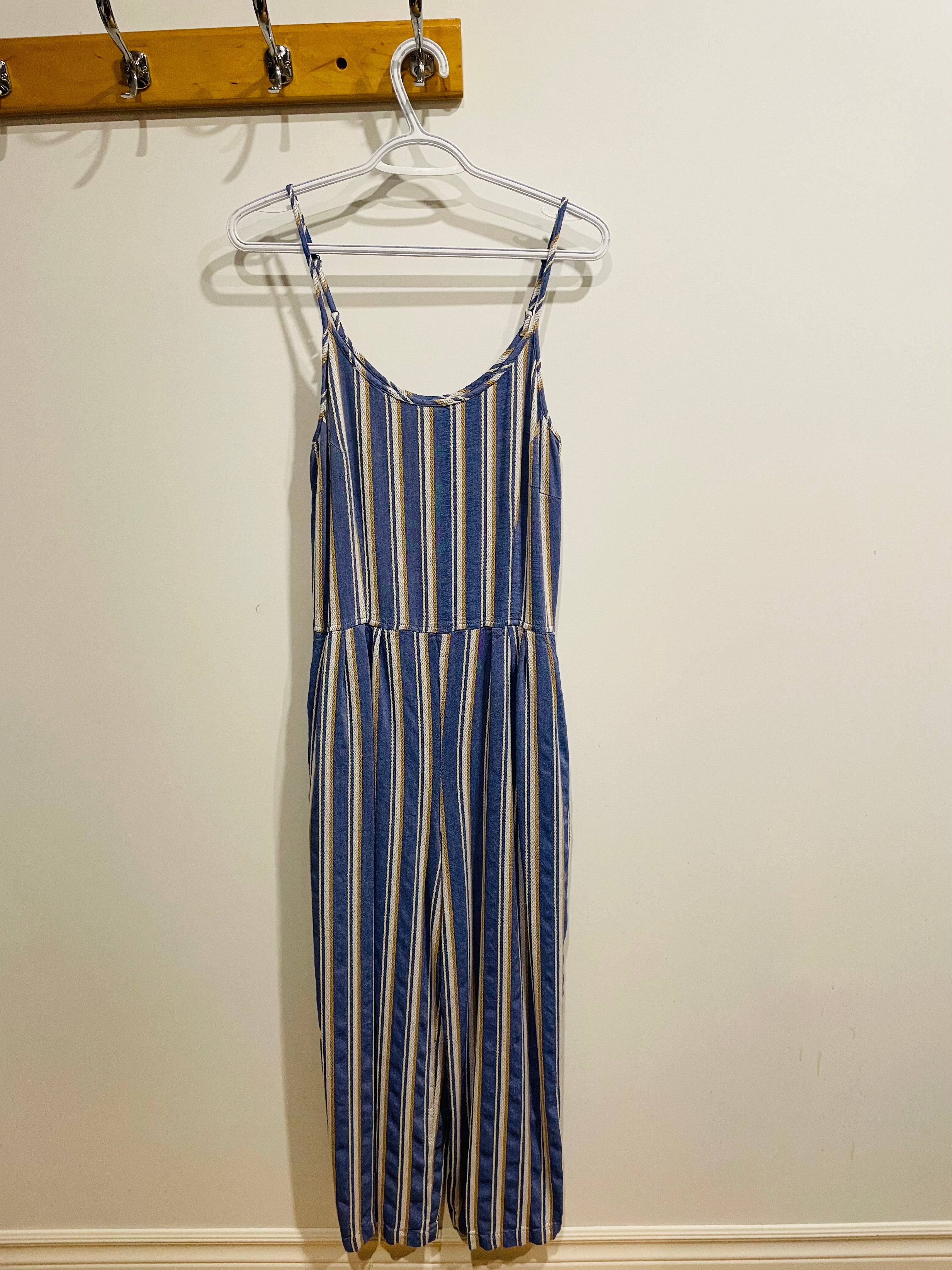 Jumpsuit rayé bleu avec poches et bretelles ajustables- Ananas Banana - taille médium