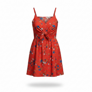 Robe  mi-longue rose fleurie - Annie 50 - Taille Medium