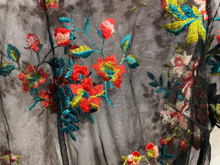 Crop top fleurs brodées - taille Small à Medium
