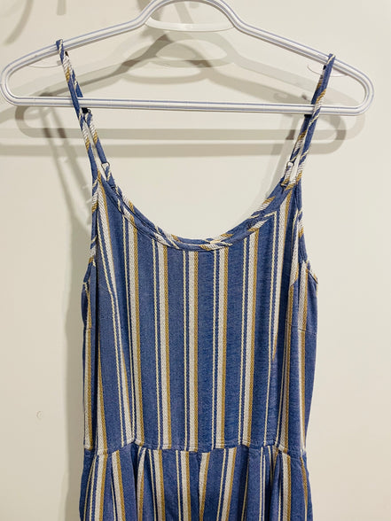Jumpsuit rayé bleu avec poches et bretelles ajustables- Ananas Banana - taille médium