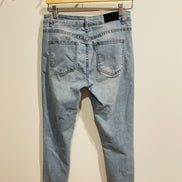Jeans skinny taille haute broderies florales - Streetwear society - Taille 7