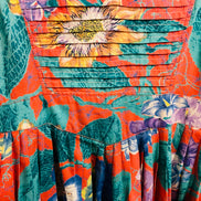 Robe fleurie vintage - col dentelle et dos ouvert - Taille Small