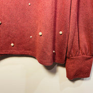 Chandail rose et perles / manches longues / Reitmans / taille Medium