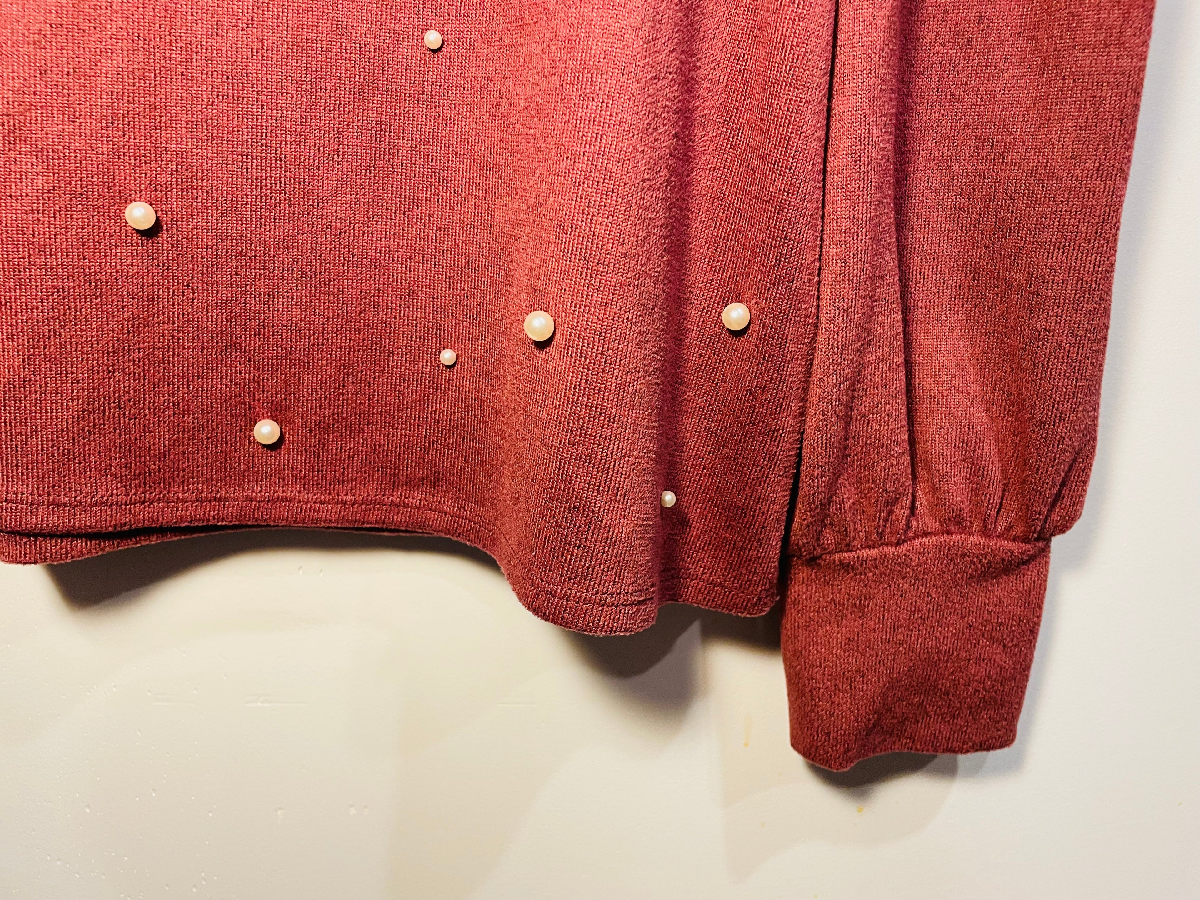 Chandail rose et perles / manches longues / Reitmans / taille Medium