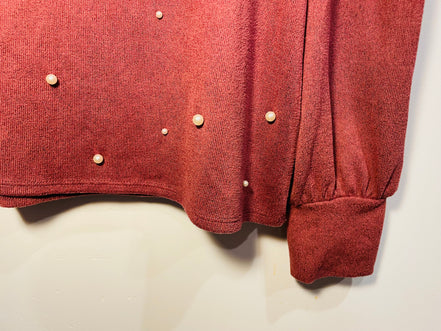 Chandail rose et perles / manches longues / Reitmans / taille Medium