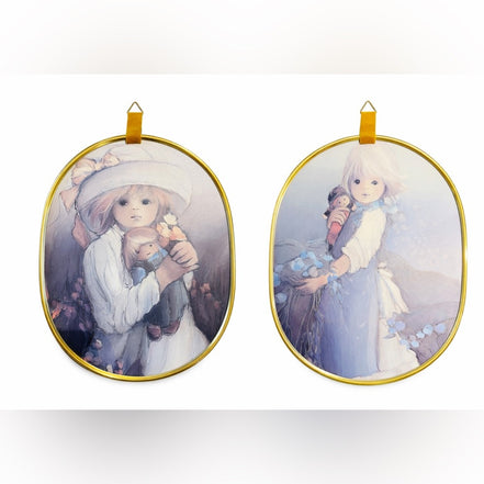 Duo de cadres ovals vintage